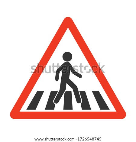 Crosswalk icon. Flat crosswalk vector icon illustration isolated on white background