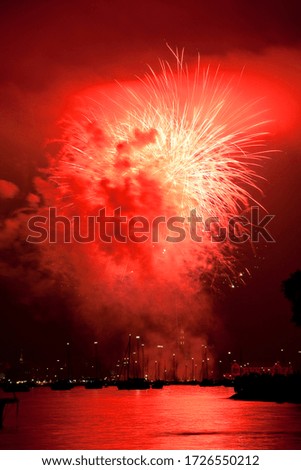 Fireworks at the Seenachtsfest lake Festival in Konstanz on Lake Constance, Germany and Switzerland, Europe