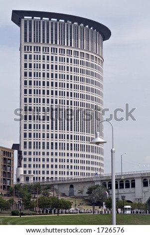 Unusual skyscraper in downtown Cleveland, Ohio.