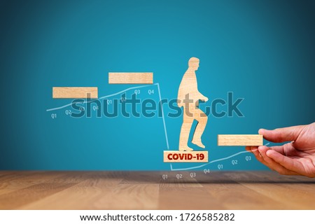Post covid-19 era helping hand for business and economy concept. Government economic stimulus after covid-19. Royalty-Free Stock Photo #1726585282