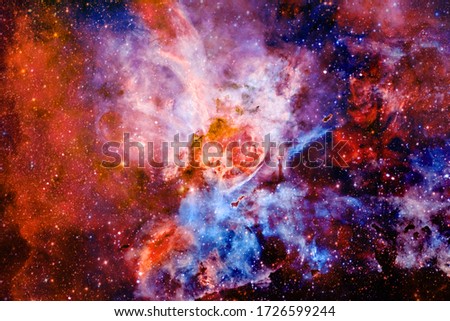 Nebulas, galaxies and stars in beautiful composition. Awesome print for wallpaper. Elements of this image furnished by NASA.