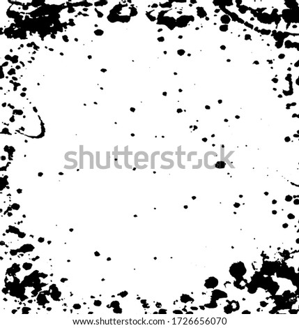  Splatter background. Vector black and white abstraction. Dots and blots sprayed with ink.