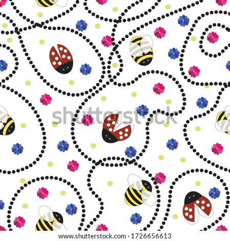 bee and ladybug cute pattern 