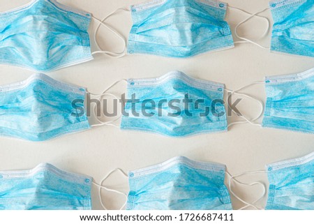 Surgeon masks on white table