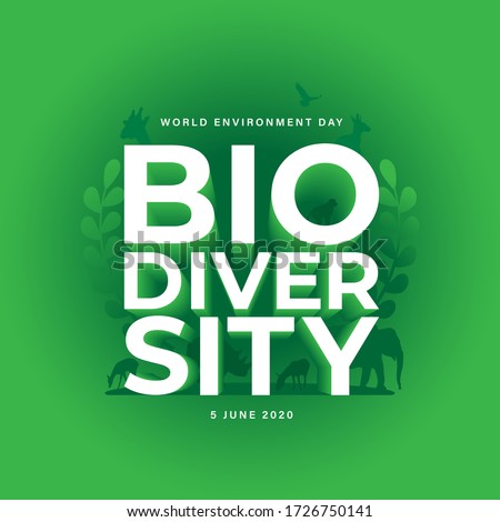 BIODIVERSITY typography design with green color for environment day event . june 5th Royalty-Free Stock Photo #1726750141