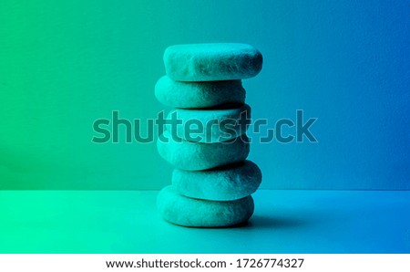  Pile of white stones with color gradient
