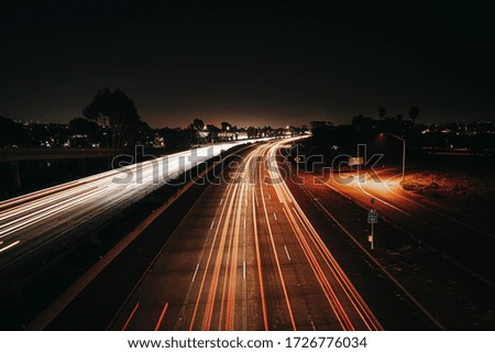 US highway at night near San Diego