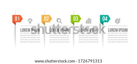 Minimal infographic template design with numbers 4 options or steps. Royalty-Free Stock Photo #1726791313