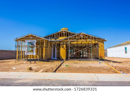 New Construction Of Single Family Home Royalty-Free Stock Photo #1726839331