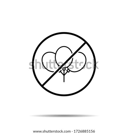 No mardi gras, balloons icon. Simple thin line, outline vector of mardi gras ban, prohibition, embargo, interdict, forbiddance icons for ui and ux, website or mobile application