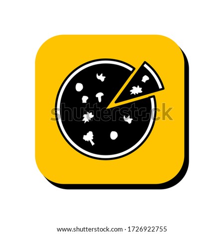 Pizza vector illustration icon. Pizza icon in two-dimensional shape. The concept of pizza restaurant by using a pizza modern icon.