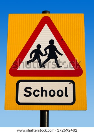 Closeup to a School Sign