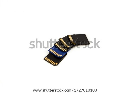 memory cards isolated on white background.