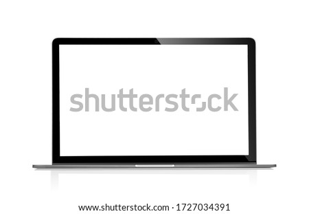 laptop with empty space isolated on white background Royalty-Free Stock Photo #1727034391