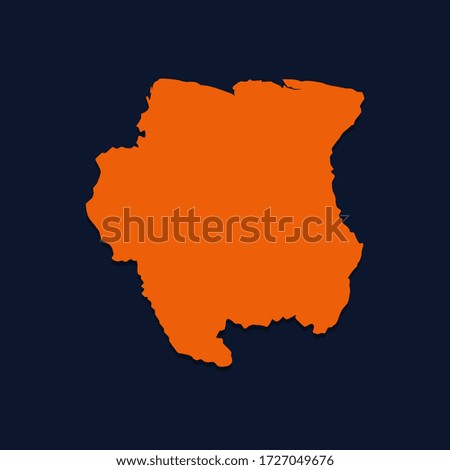 Vector map of Suriname. Isolated vector illustration