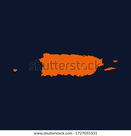 
Vector map of Puerto Rico. Isolated vector illustration