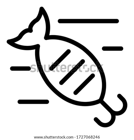 Fishing bait icon. Outline fishing bait vector icon for web design isolated on white background