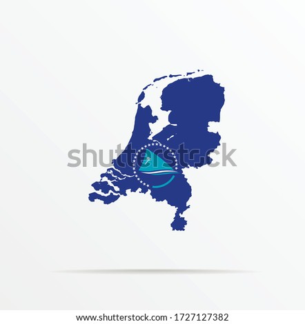 Vector map Netherlands combined with Pacific Community SPC flag.
