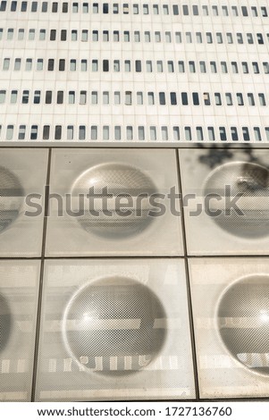 modern office building facade in sunny day
