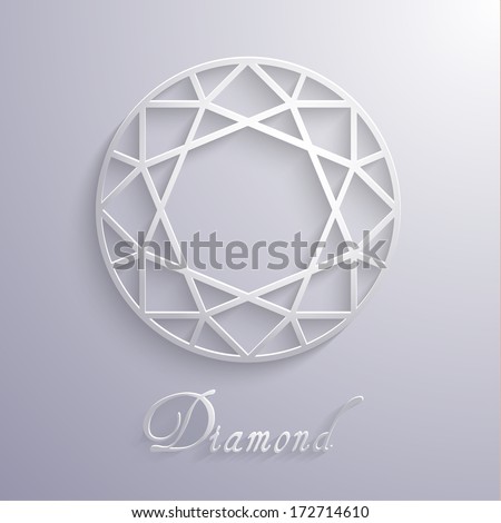 Abstract diamond shaped paper 3d icon - eps10 vector