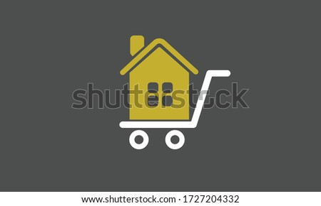 sale cart house vector logo monogram template