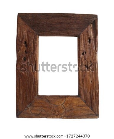 wooden frame eye isolated on white background.