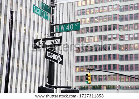 new york city road sign one way