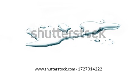 spill water drop on the floor isolated on white background. 