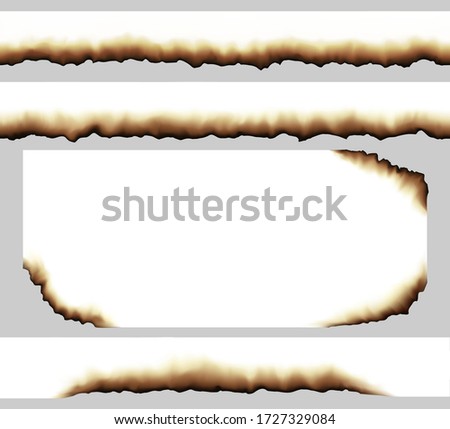 Realistic Vector Burned Paper Edges and Corners Royalty-Free Stock Photo #1727329084