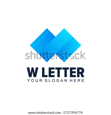 abstract modern creative minimal w letter business logo design concept. UI w iconic logo 
