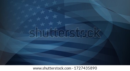 USA independence day abstract background with elements of the american flag in dark blue colors Royalty-Free Stock Photo #1727435890