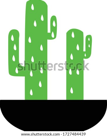 Cactus plant icon simple Illustration Clip Art vector