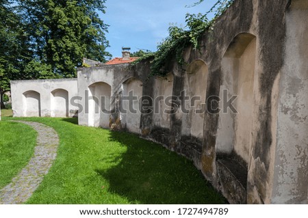 fort of church garden in city Rimov Czechia