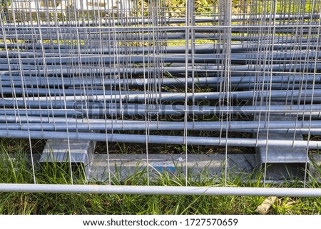 Close up view on a construction site barrier in Europe
