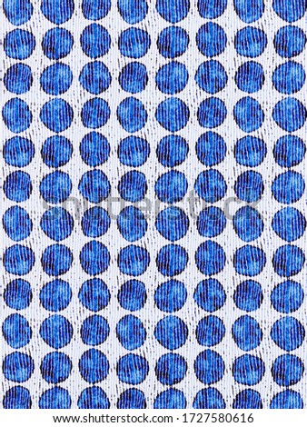 Abstract blue spots printed fabric