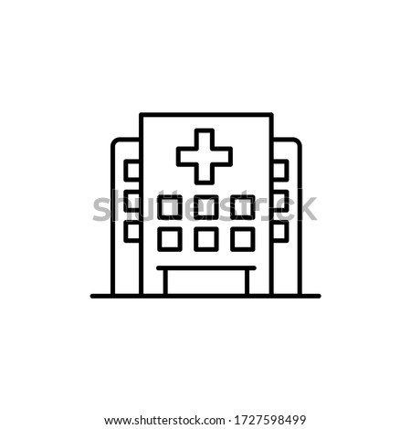Hospital building icon vector logo Royalty-Free Stock Photo #1727598499