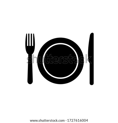 Fork and knife icon, logo isolated on white background Royalty-Free Stock Photo #1727616004