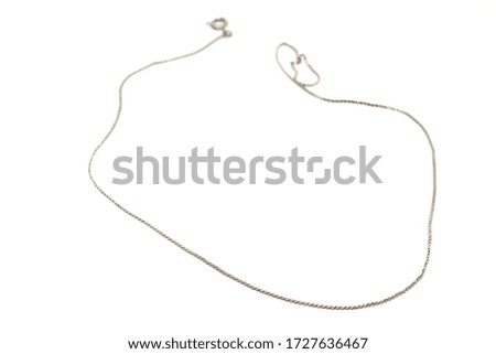 Fine silver chain isolated on white background