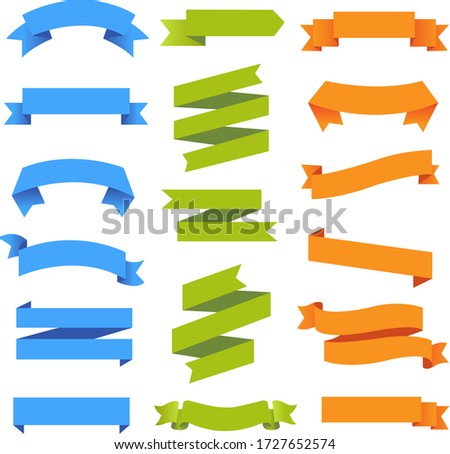Colorful Ribbons Isolated White Background, Vector Illustration