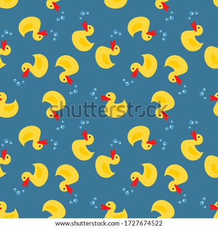 Image of a rubber duck pattern. Nice colored pattern. Modular editable vector.
