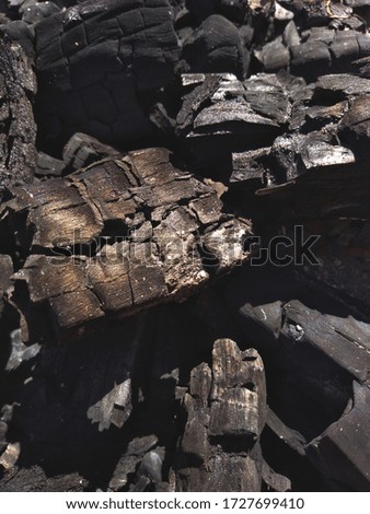 Pile of  big black coal