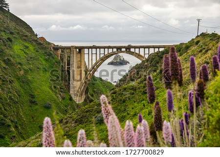 Scenic view of the Bixby Bridge, Big Sur, California