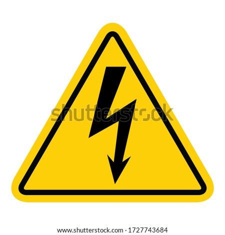High voltage icon, danger vector symbol isolated on white background, web button Royalty-Free Stock Photo #1727743684