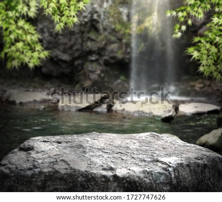 Waterfall, stream and rocks　
Product background                 