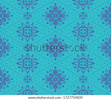 Ikat seamless pattern. Border with snowflakes. Openwork lace. New year Christmas background. Vector tie dye shibori print with stripes and chevron. Ink textured japanese background. Bohemian fashion. 