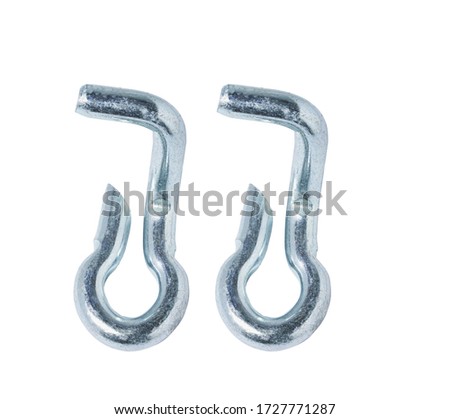 Steel clip lock silver isolated on white background for tool construction