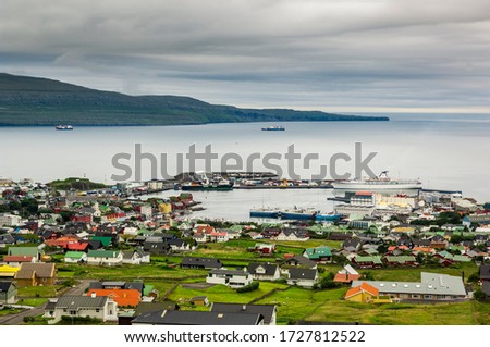 View looking over Thorshaven in the Faroe Islands