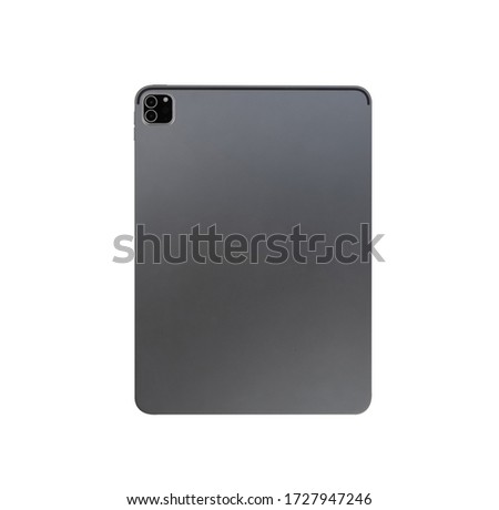back,rear tablet grey isolated on white
