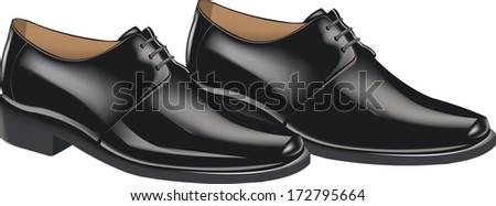 men's shiny black shoes for the ceremony, Royalty-Free Stock Photo #172795664
