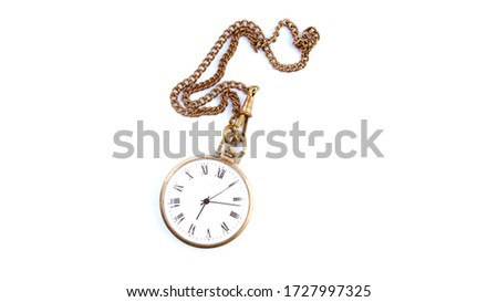 old pocket watch on a white background Royalty-Free Stock Photo #1727997325